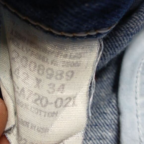 Lot (2) Lee Jeans Mens 42X34 Blue Straight Classic Work USA Made Vtg 80s Denim - Picture 7 of 16